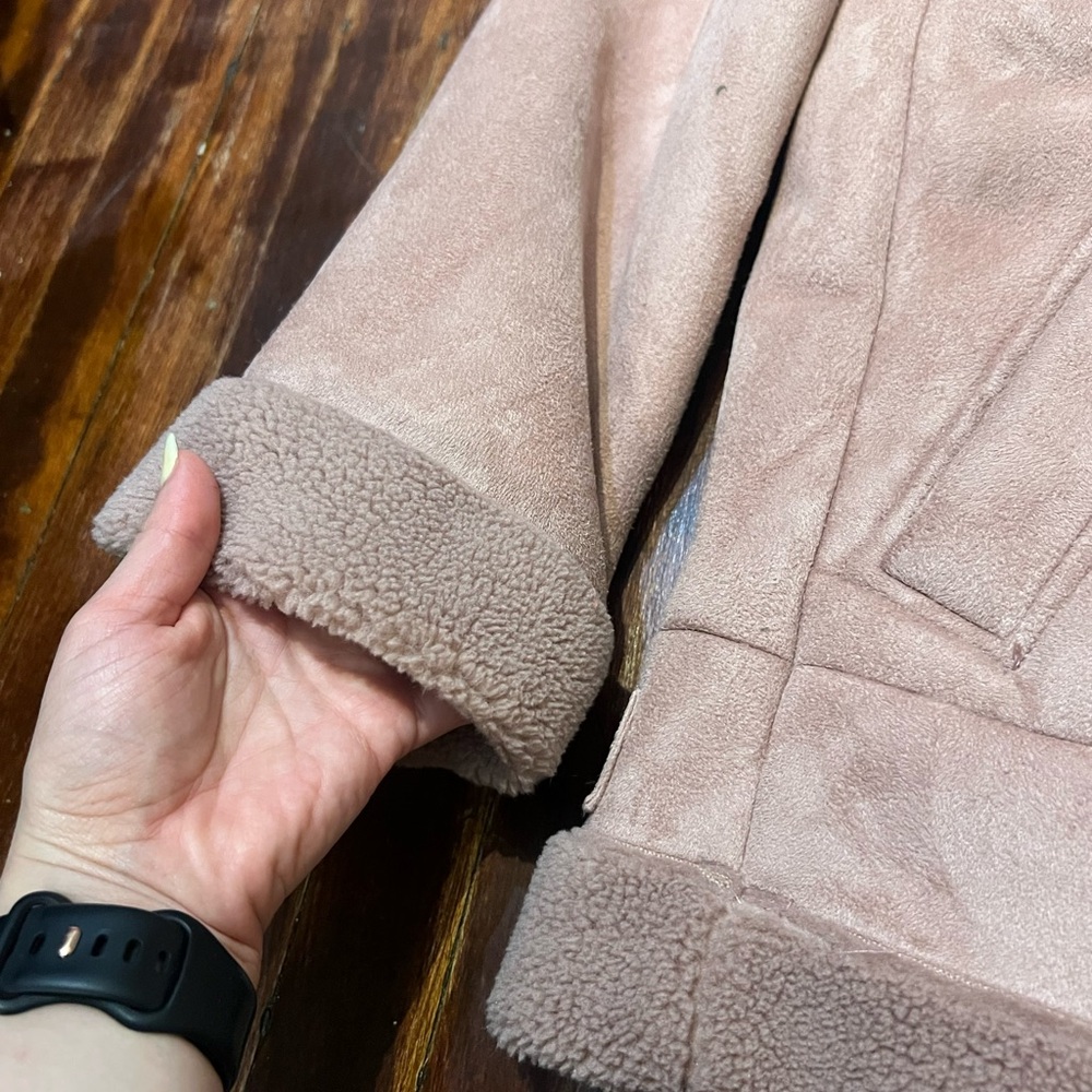 LOFT Faux Suede Sherpa Moto Jacket - Picture 8 of 16